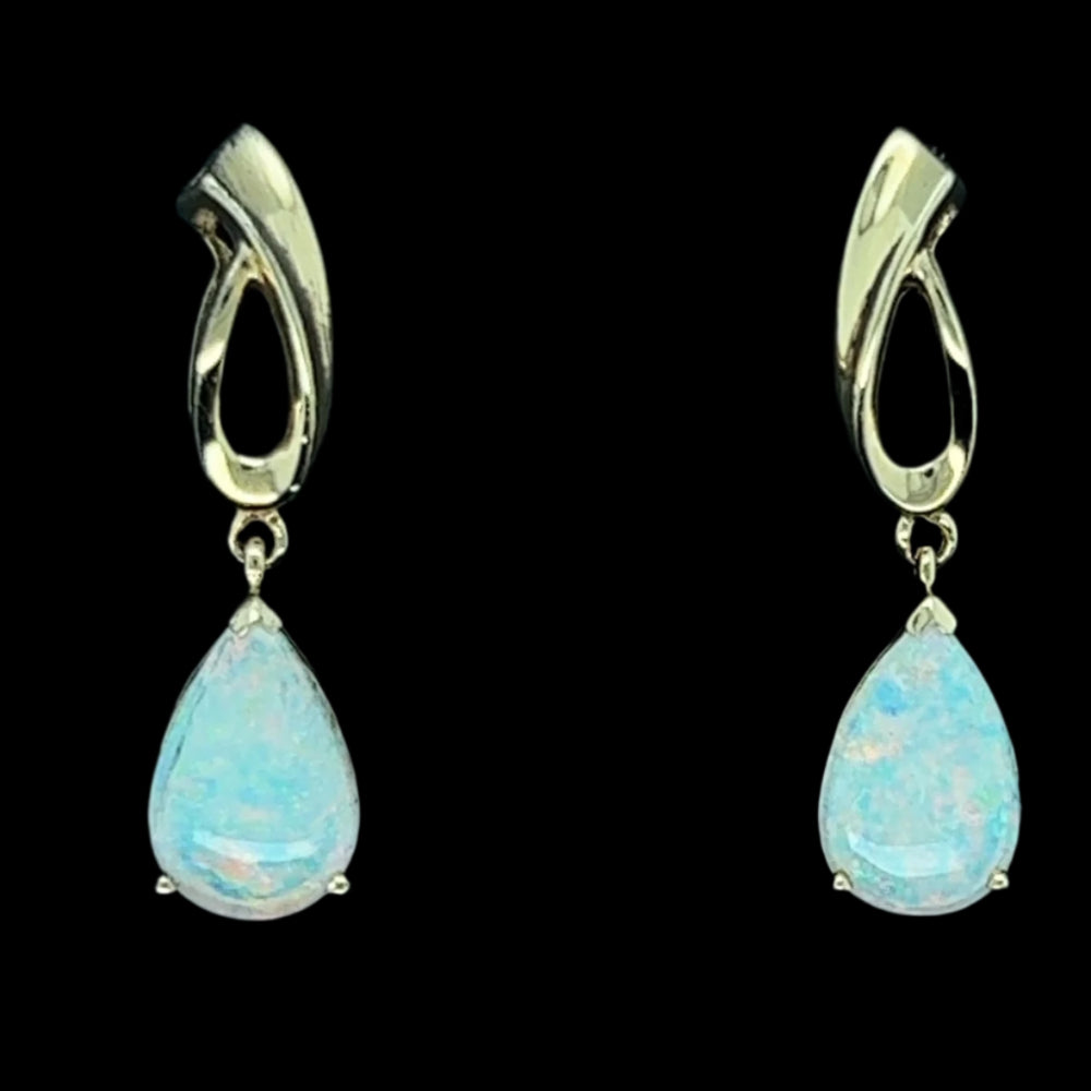 14ct Yellow Gold Solid Opal Earrings (se421) 14ct Yellow Gold Solid Opal Earrings (se421)