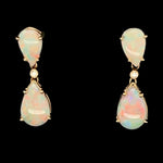 14ct Yellow Gold Solid Opal Earrings (se420)