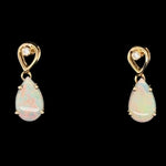 14ct Yellow Gold Solid Opal Earrings (se424)