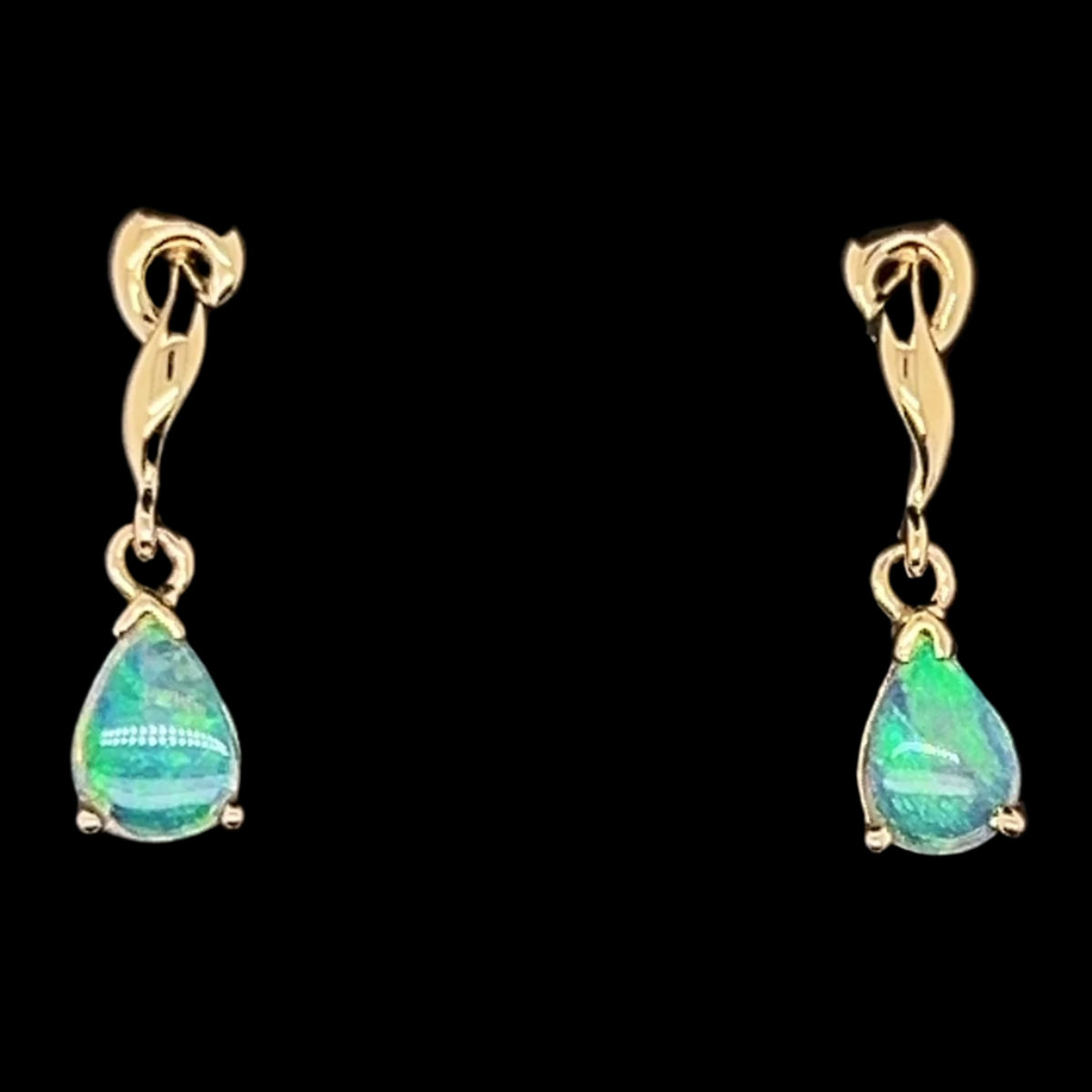 18ct gold solid opal earrings (se901) 18ct gold solid opal earrings (se901)