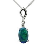 18ct white gold black opal pendant (sp7877)