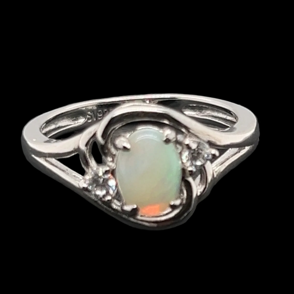 Sterling Silver Solid Opal Ring (SSSR6361) Sterling Silver Solid Opal Ring (SSSR6361)