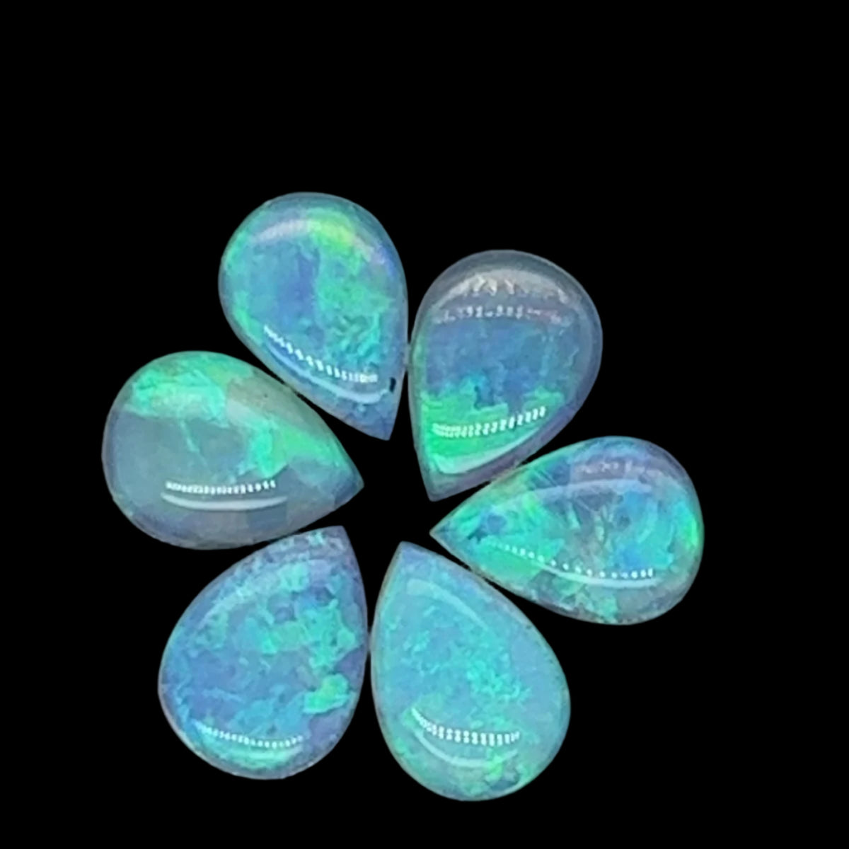 6 Solid crystal opals 2.65ct (so1001) 6 Solid crystal opals 2.65ct (so1001)