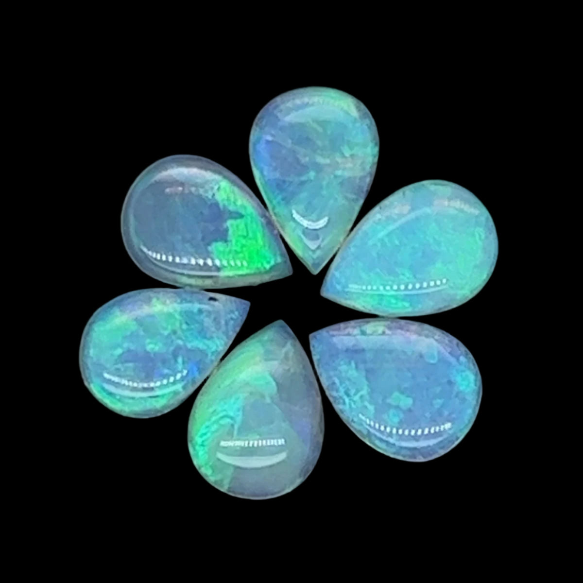 6 Solid crystal opals 2.65ct (so1001) 6 Solid crystal opals 2.65ct (so1001)