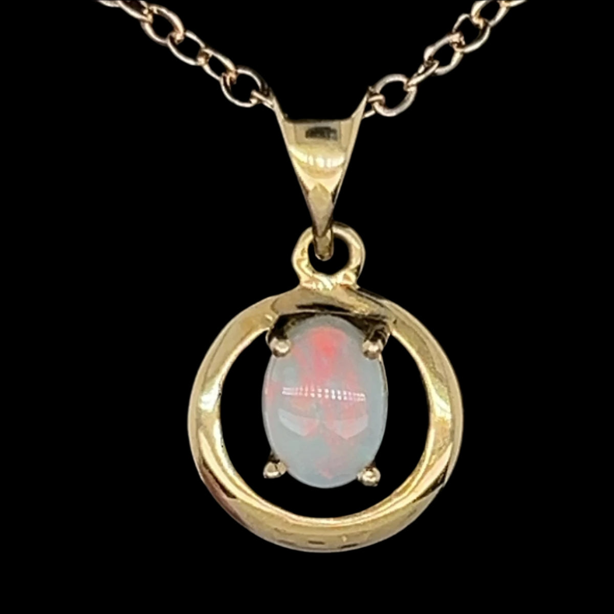 18ct Gold Solid Opal Pendant (sp7026)