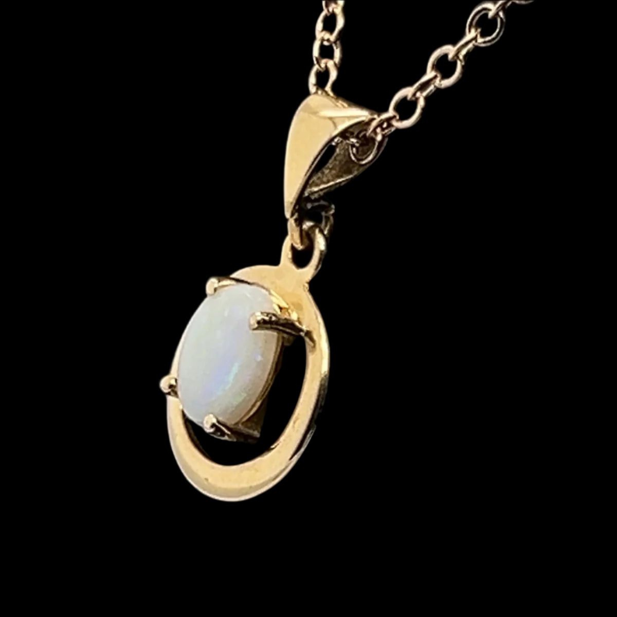 18ct Gold Solid Opal Pendant (sp7026)