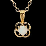 18ct round solid opal pendant (spe5001)