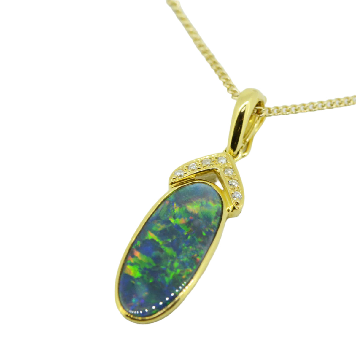 Lightning Ridge Black Opal 18ct Gold Pendant (blkp3403) Lightning Ridge Black Opal 18ct Gold Pendant (blkp3403)