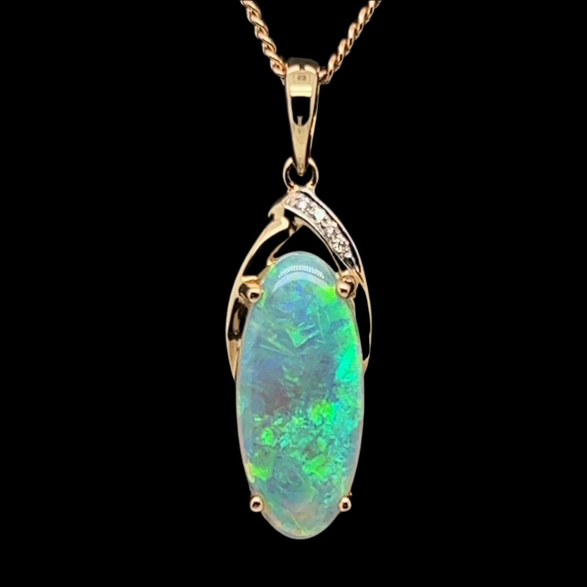 14ct yellow gold solid opal pendant (sp7868) 14ct yellow gold solid opal pendant (sp7868)