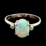 14ct White Gold solid opal ring (sr570)