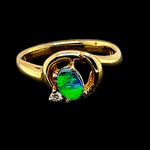 18ct Yellow Gold Solid Opal Ring (sr7634)