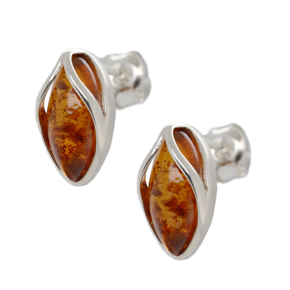 Sterling Silver Amber Studs (ssae450)