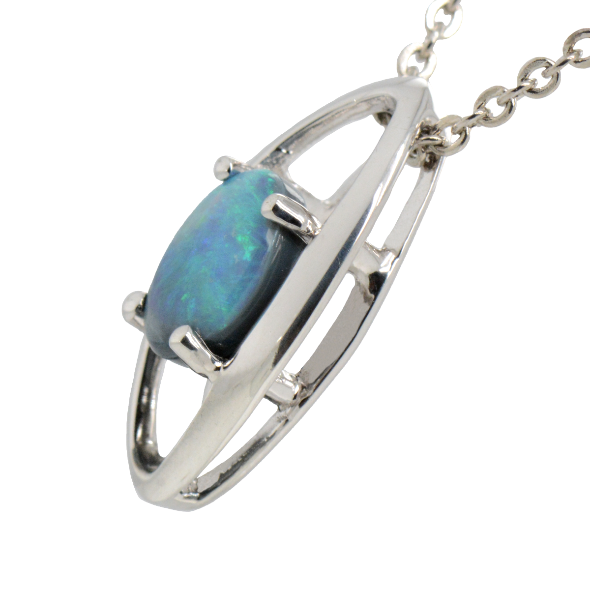 Sterling Silver Black Opal Pendant (ssblk991) Sterling Silver Black Opal Pendant (ssblk991)