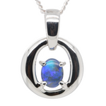 Sterling Silver Black Boulder Pendant (ssblk992)