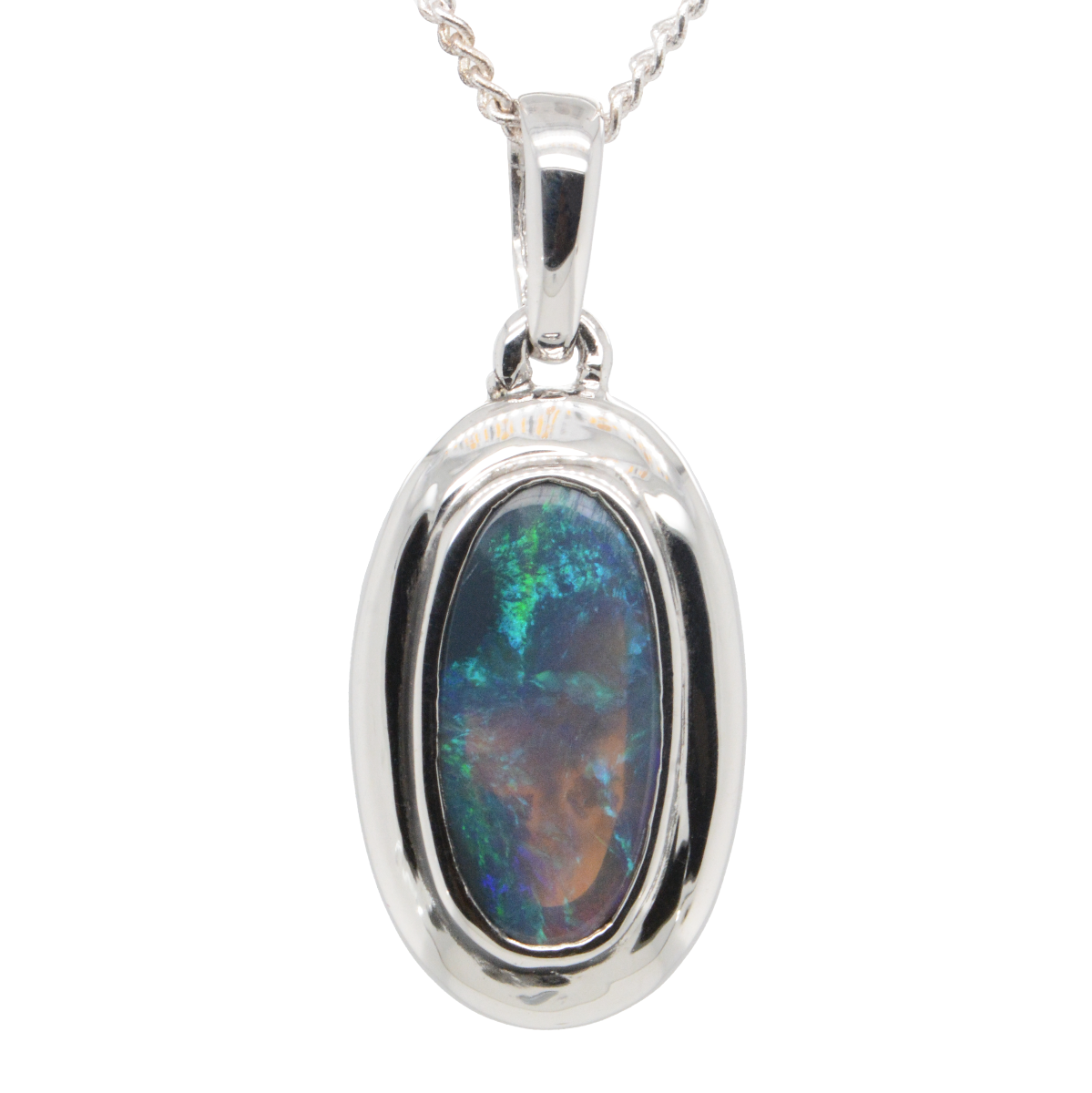 Sterling Silver Black Opal Pendant (ssblk994) Sterling Silver Black Opal Pendant (ssblk994)