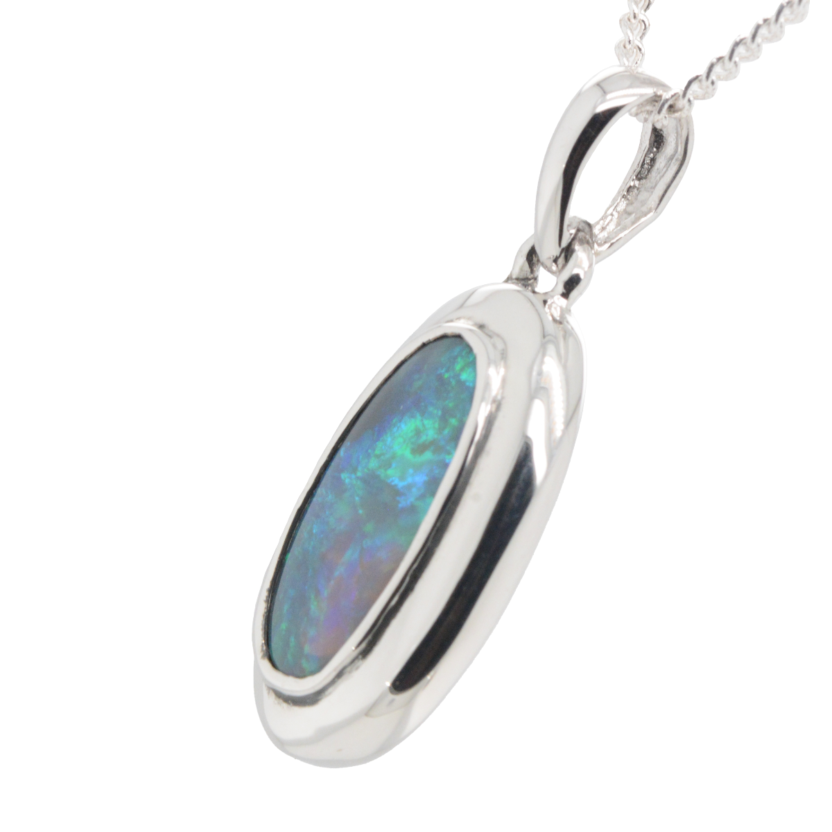 Sterling Silver Black Opal Pendant (ssblk994) Sterling Silver Black Opal Pendant (ssblk994)