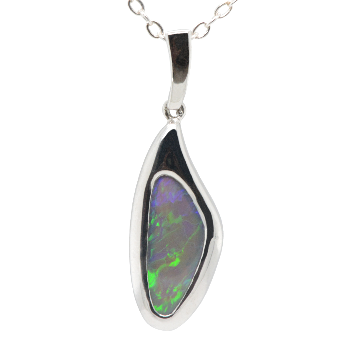 Sterling Silver Black Opal Pendant (ssblk995) Sterling Silver Black Opal Pendant (ssblk995)
