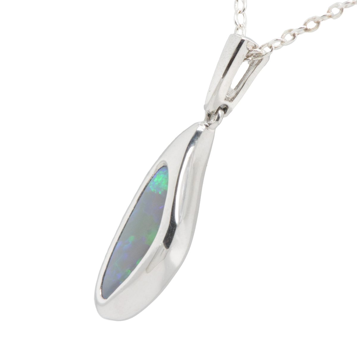 Sterling Silver Black Opal Pendant (ssblk995) Sterling Silver Black Opal Pendant (ssblk995)