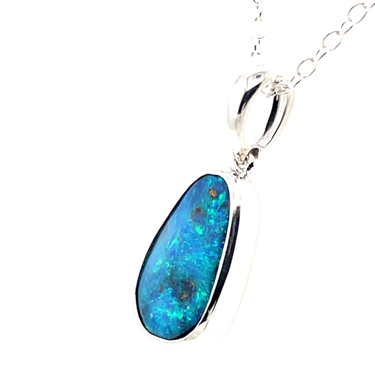 Sterling Silver Boulder Opal Pendant (ssbop403)