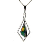 Sterling Silver Lightning Ridge Black Opal Pendant (ssbp2126)