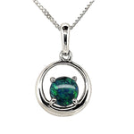 Sterling Silver Solid Black Opal Pendant (ssbp303)