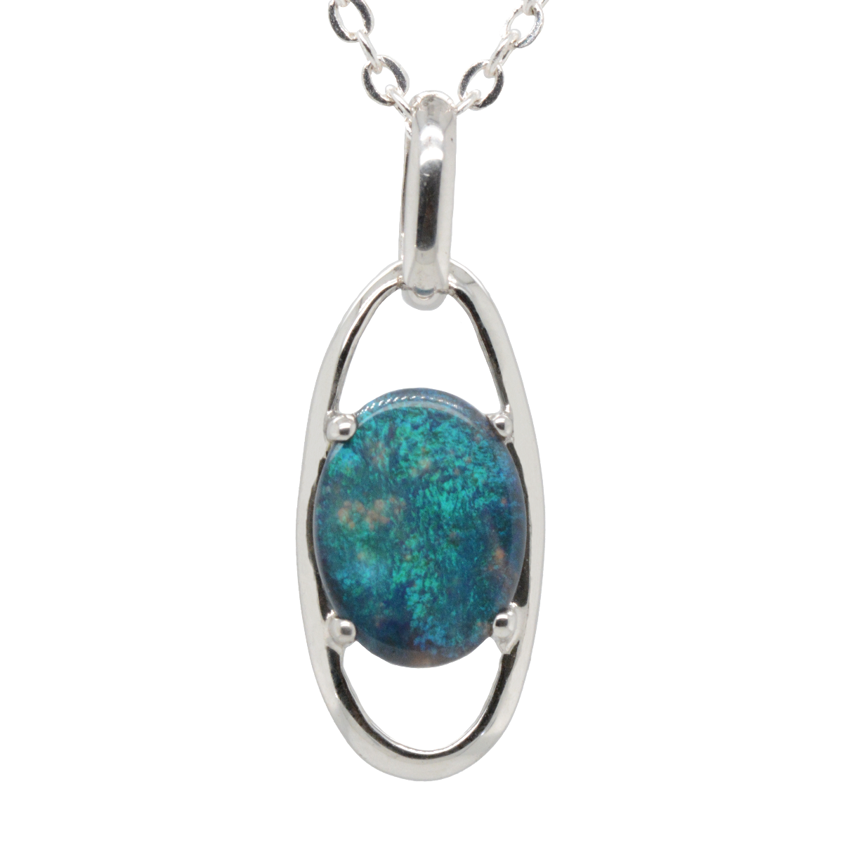 Sterling Silver Black Opal Pendant (ssbp808) Sterling Silver Black Opal Pendant (ssbp808)