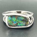 sterling silver boulder opal ring (ssr8235)