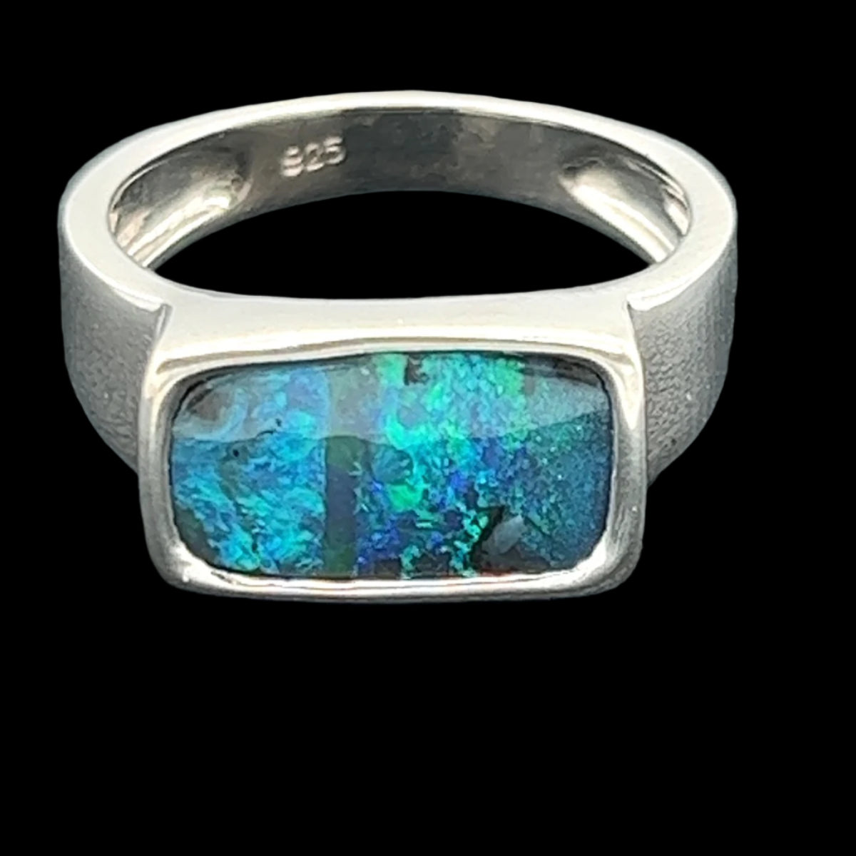 Sterling Silver Solid Boulder Opal Ring (ssr7803) Sterling Silver Solid Boulder Opal Ring (ssr7803)