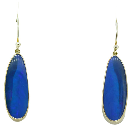 Sterling Silver Drop Purple Coloured Doublet Opal Earring (ssde3342) Sterling Silver Drop Purple Coloured Doublet Opal Earring (ssde3342)