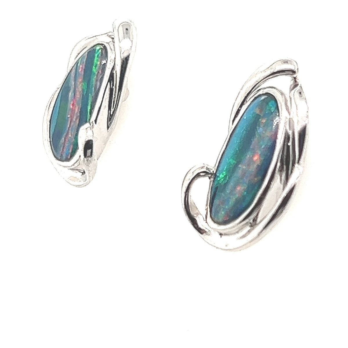 Sterling Silver Doublet Opal Earrings (ssde371)