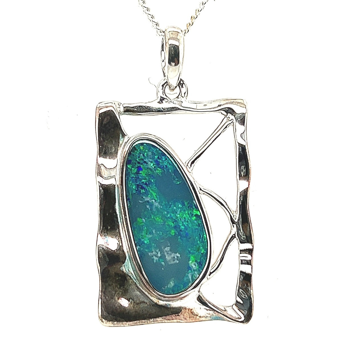 Sterling Silver Doublet Opal Pendant (ssdp4000) Sterling Silver Doublet Opal Pendant (ssdp4000)