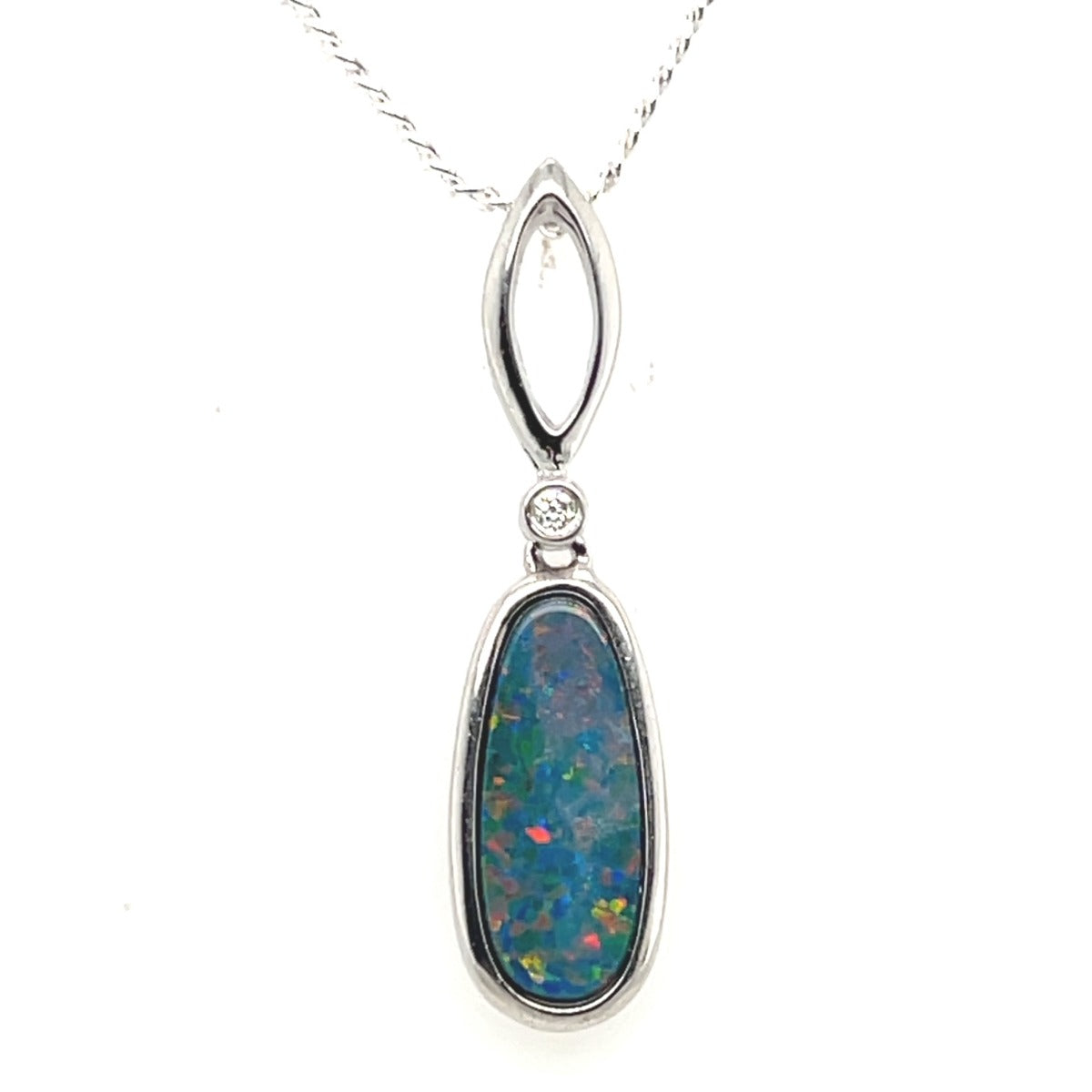 Sterling Silver Doublet Opal Pendant (ssdp4210) Sterling Silver Doublet Opal Pendant (ssdp4210)