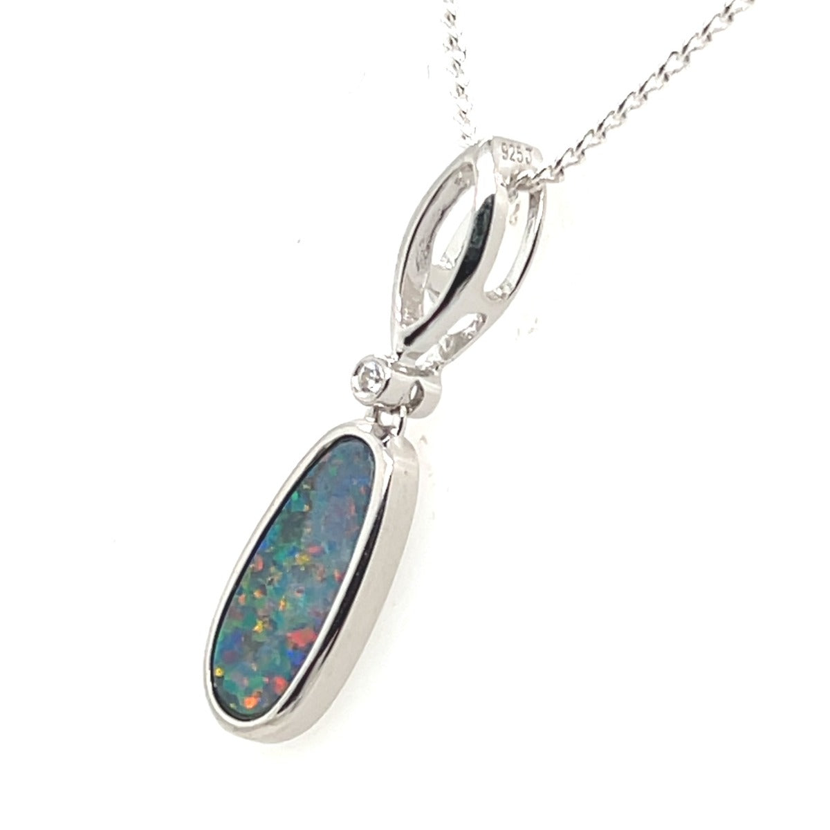 Sterling Silver Doublet Opal Pendant (ssdp4210) Sterling Silver Doublet Opal Pendant (ssdp4210)