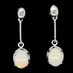 Drop Sterling Silver Claw Set Solid Opal Earrings (ssse220)