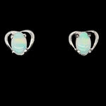 Sterling Silver Solid Opal Earrings (ssse371)