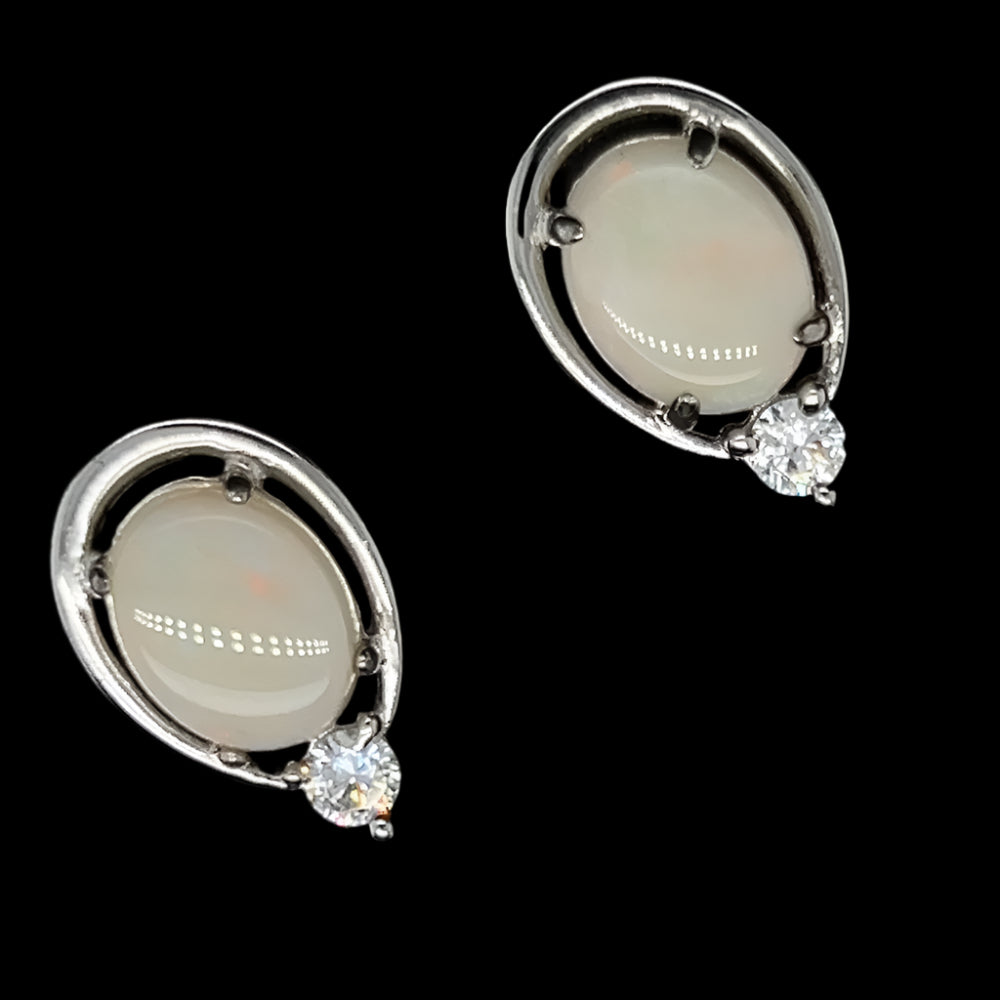 Sterling Silver Solid Opal Earrings (sss228) Sterling Silver Solid Opal Earrings (sss228)
