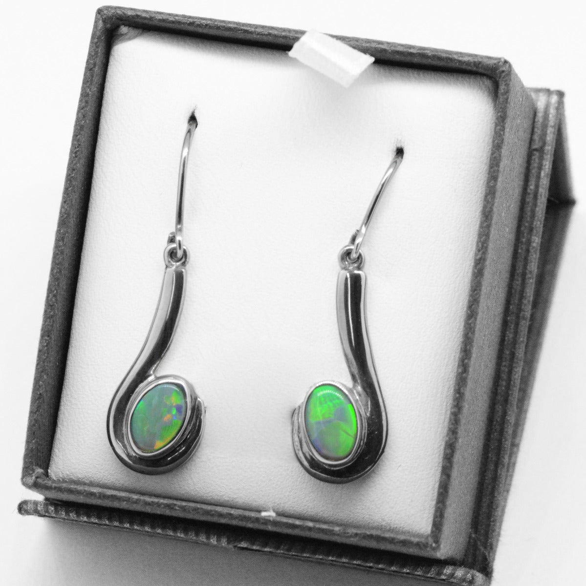 Sterling Silver Solid Black Crystal Opal