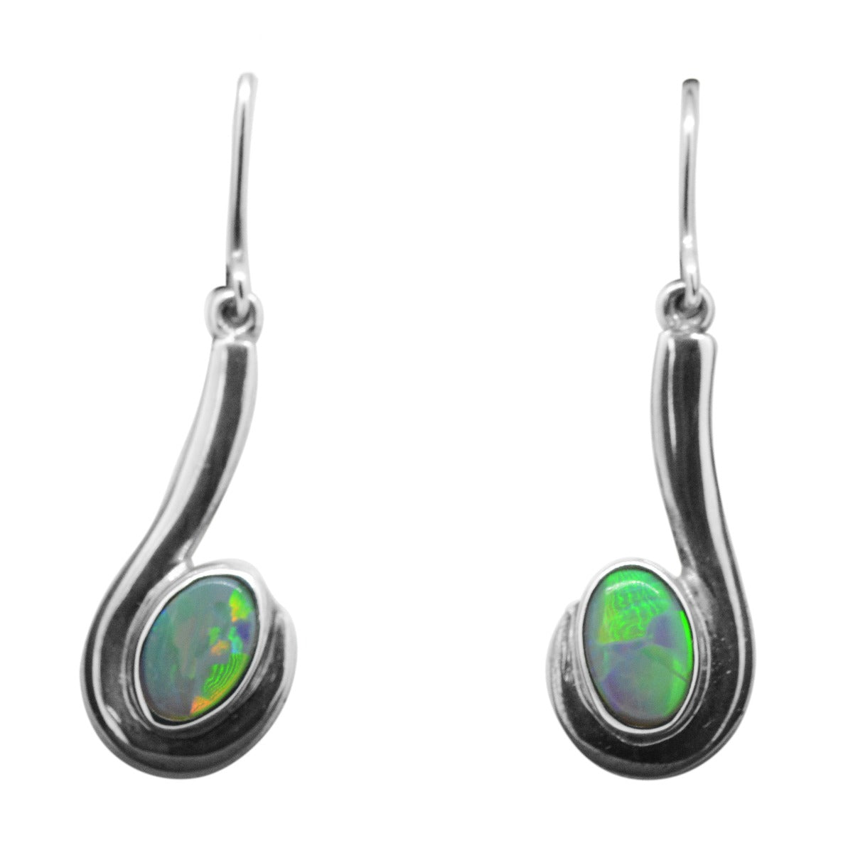 Sterling Silver Solid Black Crystal Opal