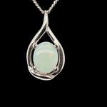 Solid Opal Pendant Set In Sterling Silver (sssp521)