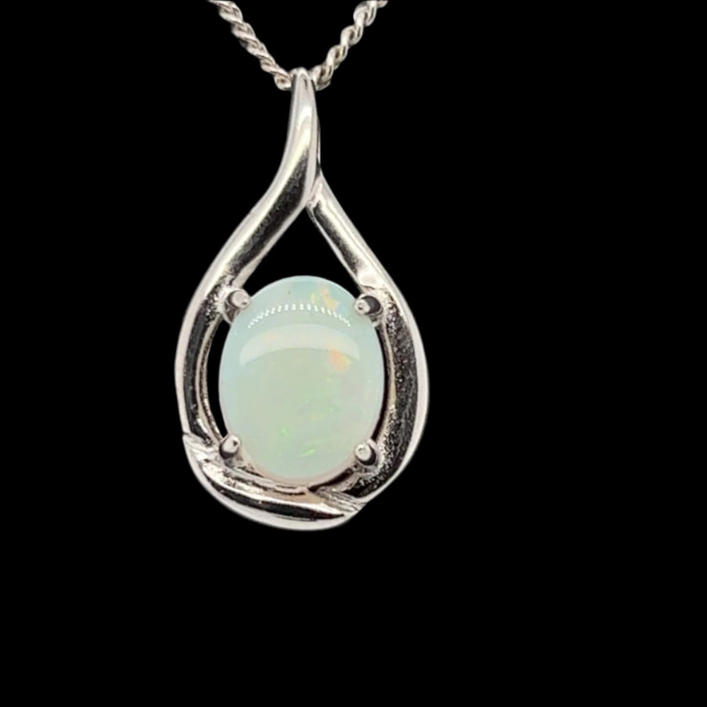 Solid Opal Pendant Set In Sterling Silver (sssp521) Solid Opal Pendant Set In Sterling Silver (sssp521)