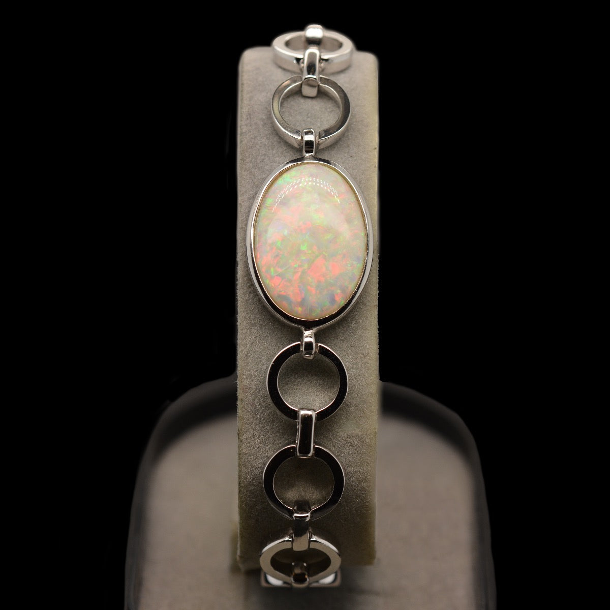 Sterling Silver Crystal Solid Opal Bracelet (sssbra100) Sterling Silver Crystal Solid Opal Bracelet (sssbra100)