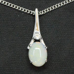Claw Set Sterling Silver Solid Opal Pendant