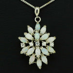 16 Opal Sterling Silver Pendant (sssp6318)