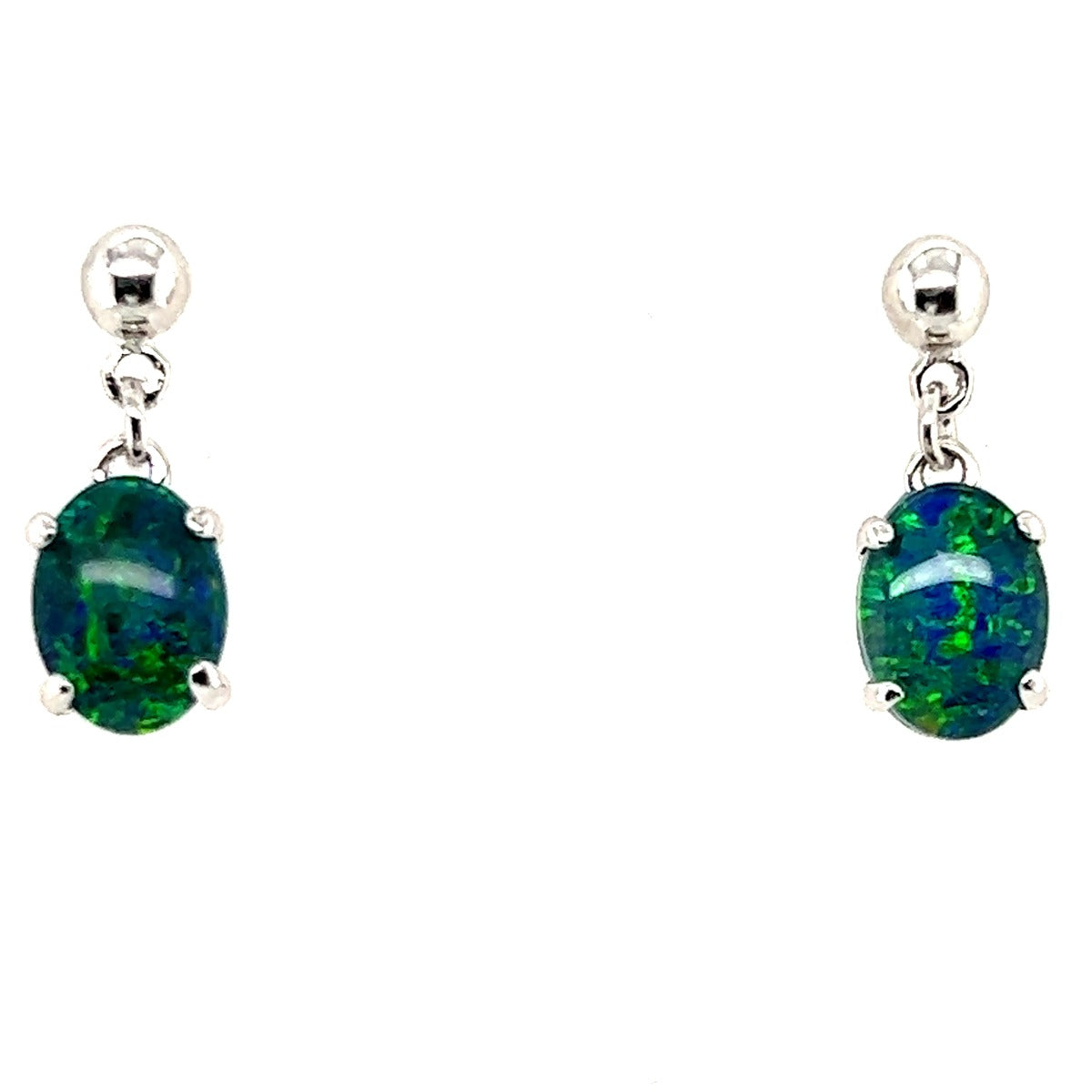 Sterling Silver Triplet Opal Earrings (sste30e)