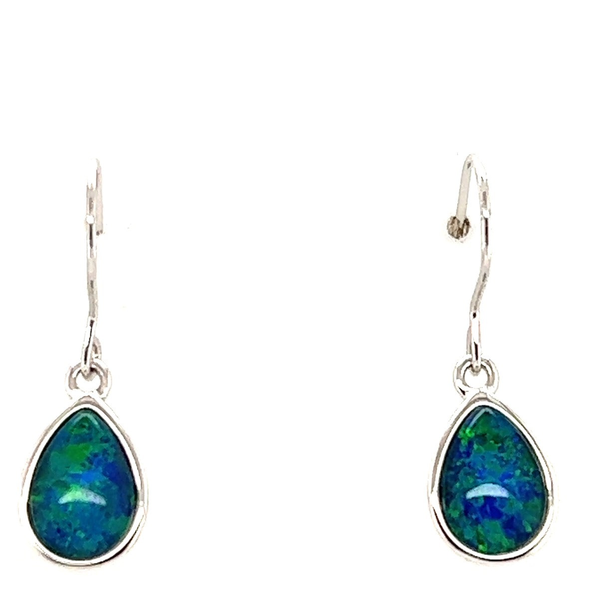 Sterling Silver Tear Drop Triplet Opal Earrings ( sste33) Sterling Silver Tear Drop Triplet Opal Earrings ( sste33)