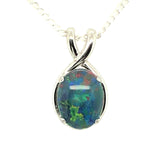Sterling silver triplet opal pendant (sstp6341)