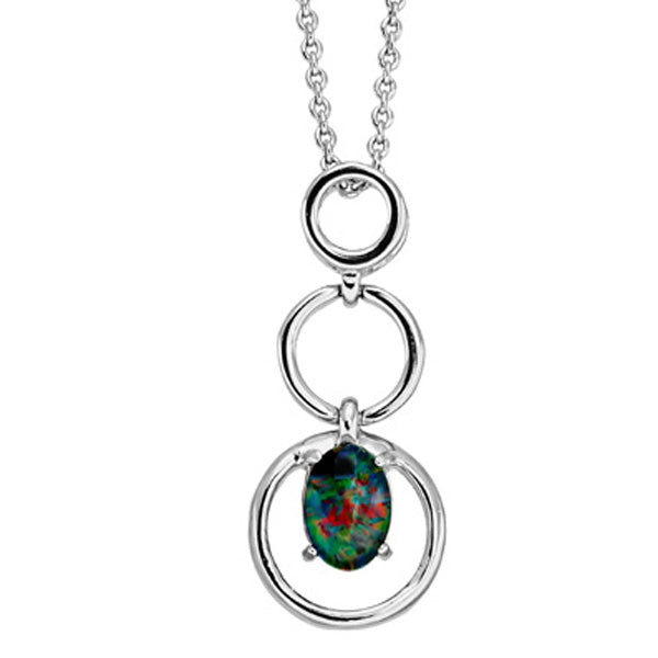 Sterling silver triplet opal pendant (sstp18x) Sterling silver triplet opal pendant (sstp18x)