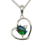 Sterling Silver Triplet Opal Heart Pendant (sstp2001)