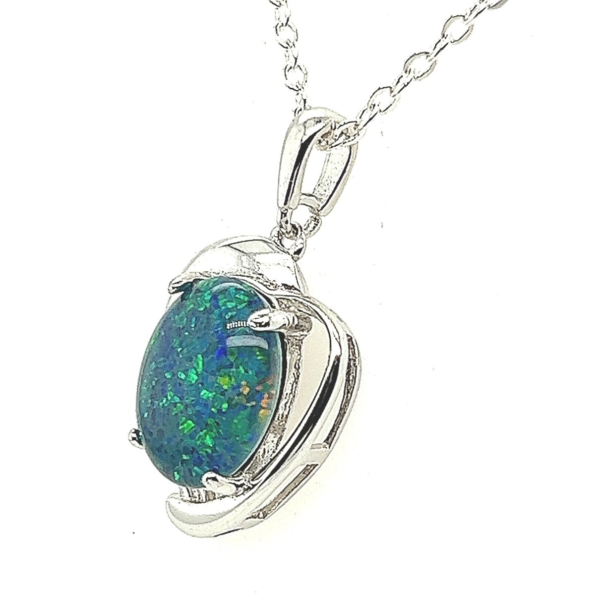 STERLING SILVER TRIPLET OPAL HEART SHAPED PENDANT (sstp1232) STERLING SILVER TRIPLET OPAL HEART SHAPED PENDANT (sstp1232)