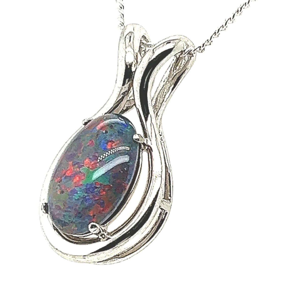 Sterling Silver Triplet Opal Pendant (sstp2002) Sterling Silver Triplet Opal Pendant (sstp2002)